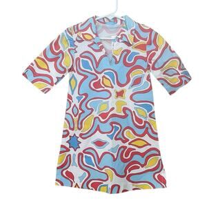J. McLaughlin Girls Dress Size 3/4 Picasso Print Cotton Shift Short Sleeve NWT